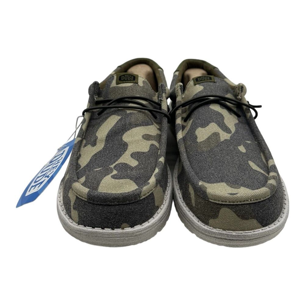 Hey Dude Wally Washed Camo Shoes Men's Size 12 Slip On Loafers - Brand New - Picture 3 of 9